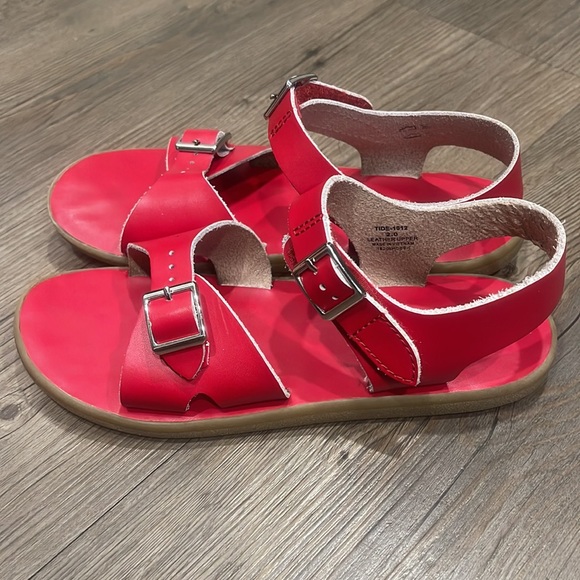 Footmates Tide Red Leather Sandals Sz 2 - Picture 5 of 11